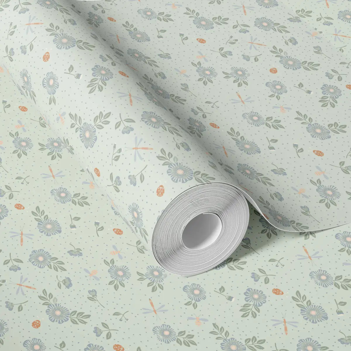 Fallon Wallpaper - Flowers Bees and Dragonflies - by House of Haricot - Loomwell Home Goods