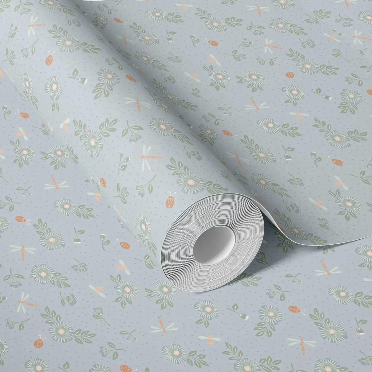 Fallon Wallpaper - Flowers Bees and Dragonflies - by House of Haricot - Loomwell Home Goods