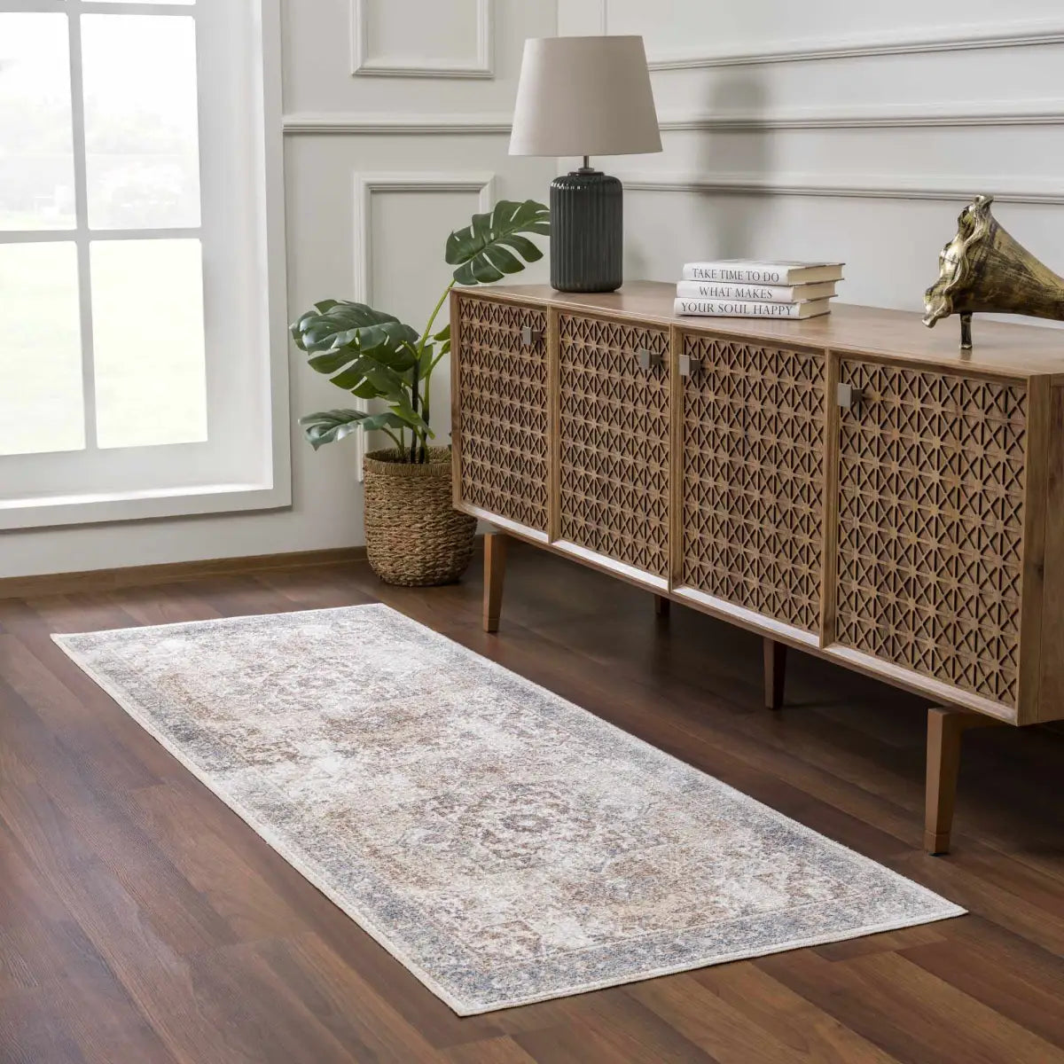 Fang Washable Area Rug - 2’7’’ x 7’3’’ Runner - Boutique Rugs