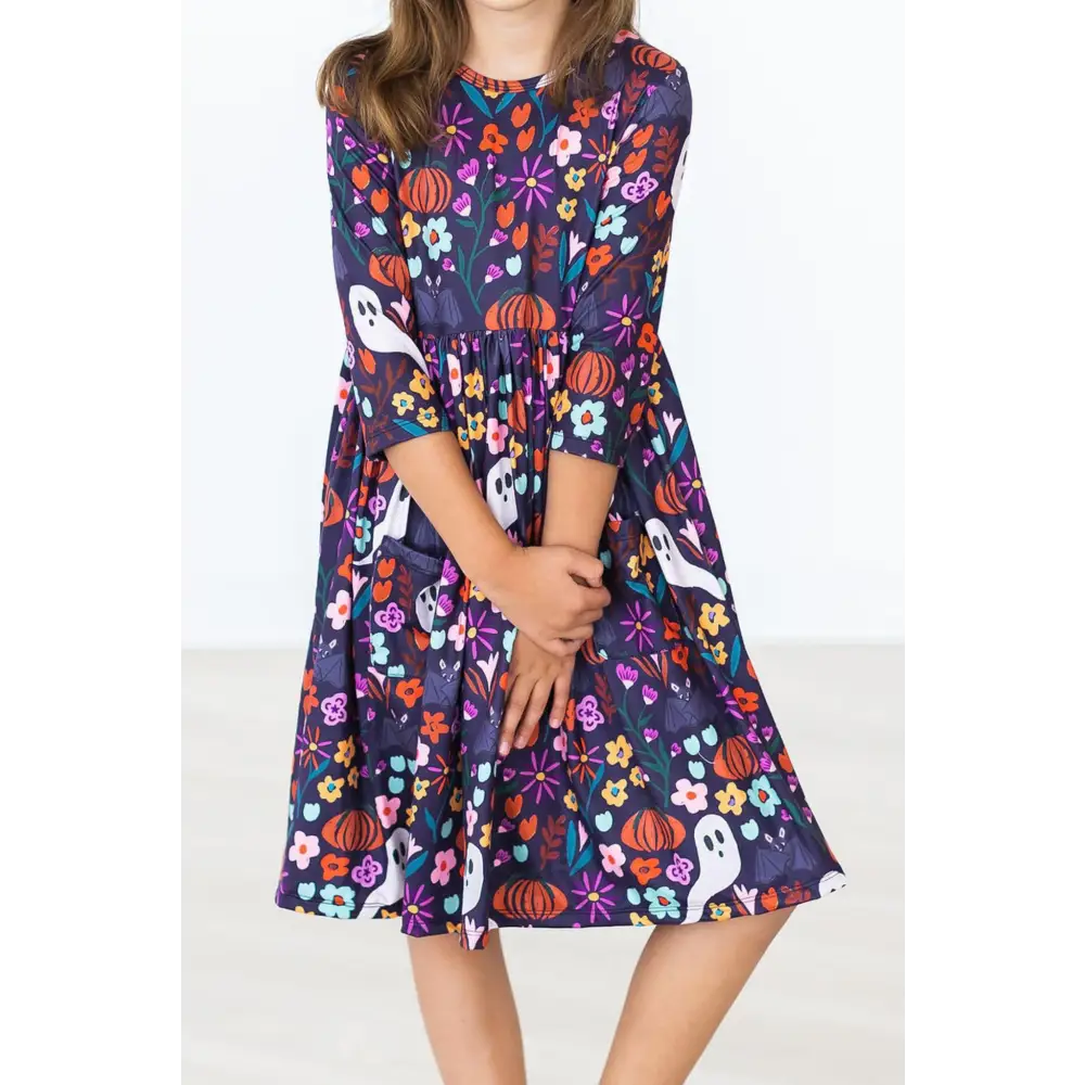Fangtastic 3/4 Sleeve Pocket Twirl Dress - Mila & Rose ®