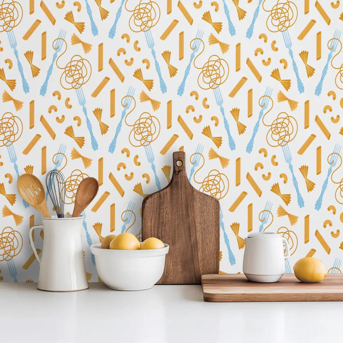Farfalle Wallpaper - Whimsical Pasta - by Danielle Chandler Design - Loomwell Home Goods