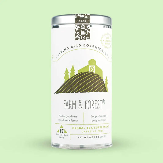 Organic Tea - Farm & Forest – 15 Tea Bag Tin - Flying Bird Botanicals