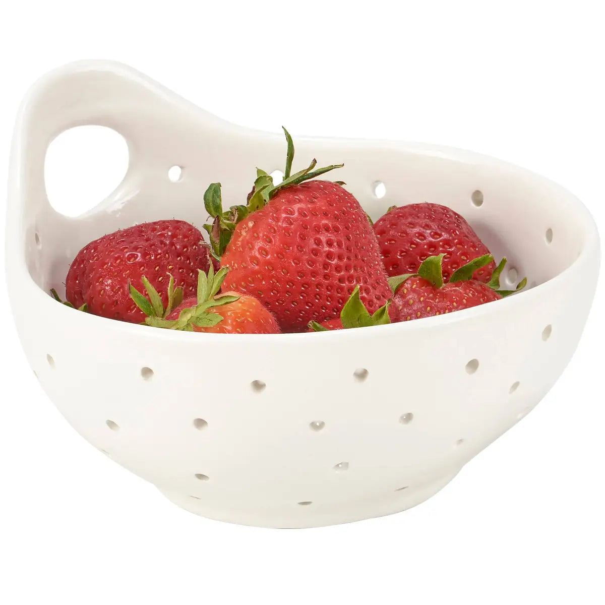 Berry Bowl Colander - White Stoneware - Primitives by Kathy