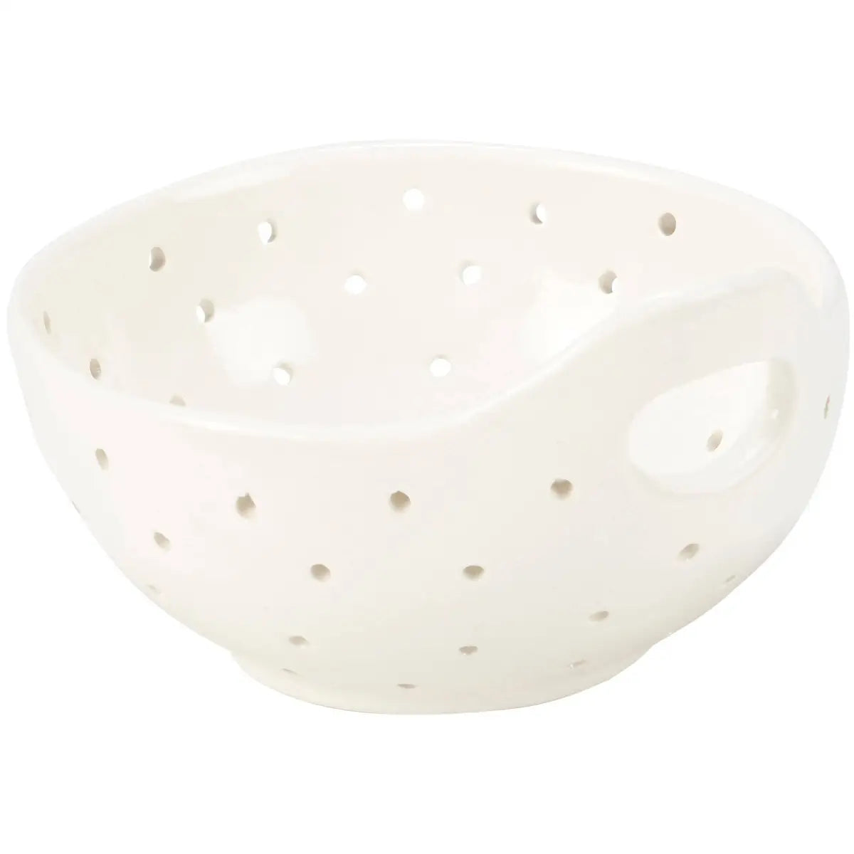 Berry Bowl Colander - White Stoneware - Primitives by Kathy