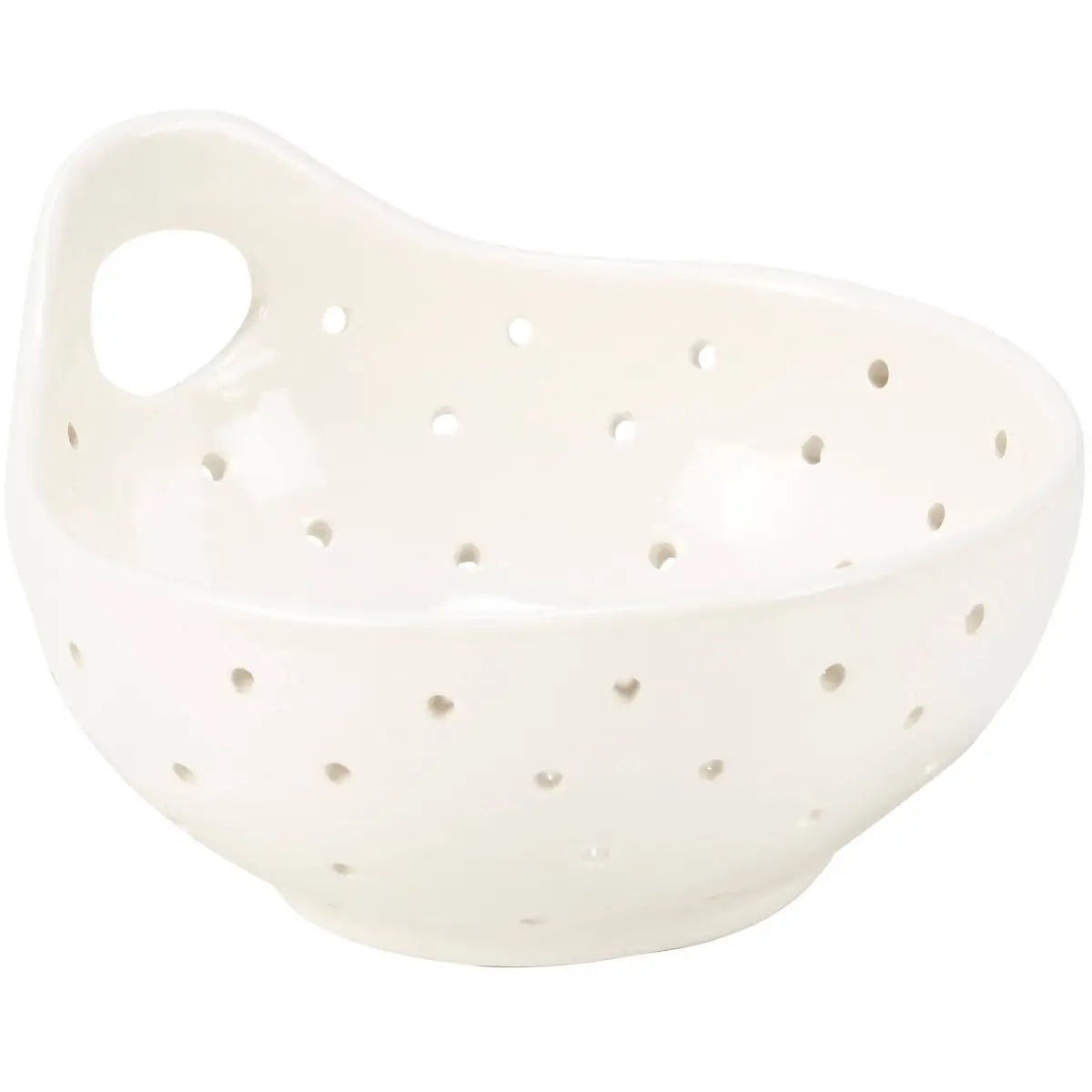 Berry Bowl Colander - White Stoneware - Primitives by Kathy