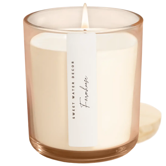 Farmhouse Soy Candle - Tinted Glass Jar - 12 oz - Sweet Water Decor
