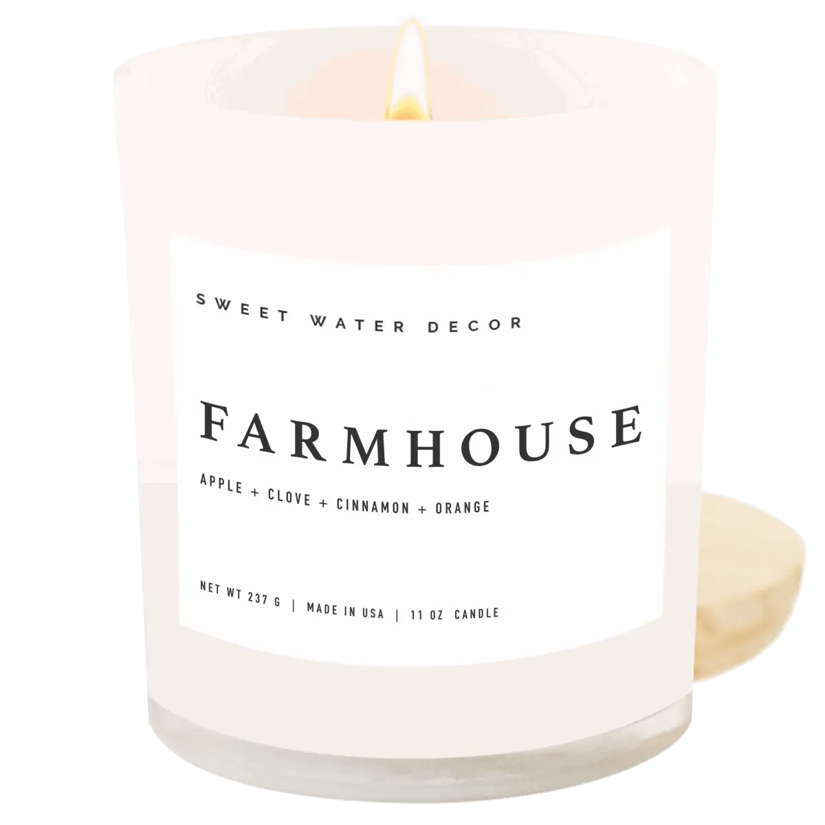 Farmhouse Soy Candle - White Jar - 11 oz - Sweet Water Decor