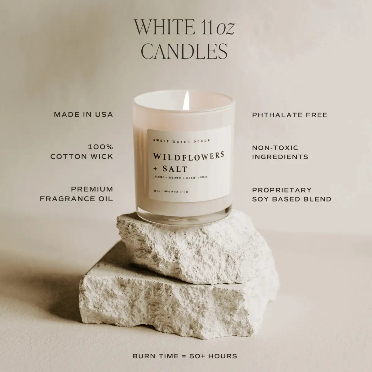 Farmhouse Soy Candle - White Jar - 11 oz - Sweet Water Decor