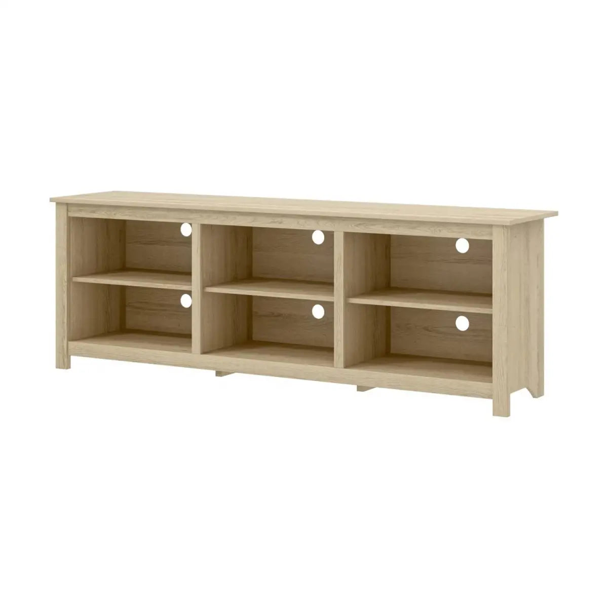 Farmhouse TV Stand in Light Oak Wood Finish - for TVs up to 70-inch - HomePacific