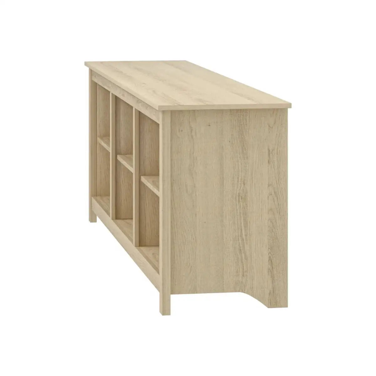 Farmhouse TV Stand in Light Oak Wood Finish - for TVs up to 70-inch - HomePacific