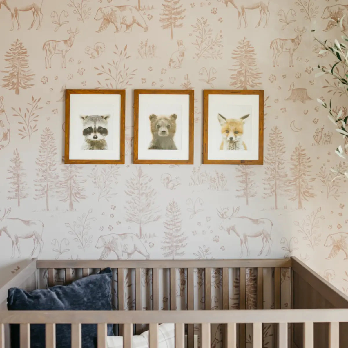 Faye Wallpaper - Bear Moose Deer Forest - by Mariah Rose - Loomwell Home Goods