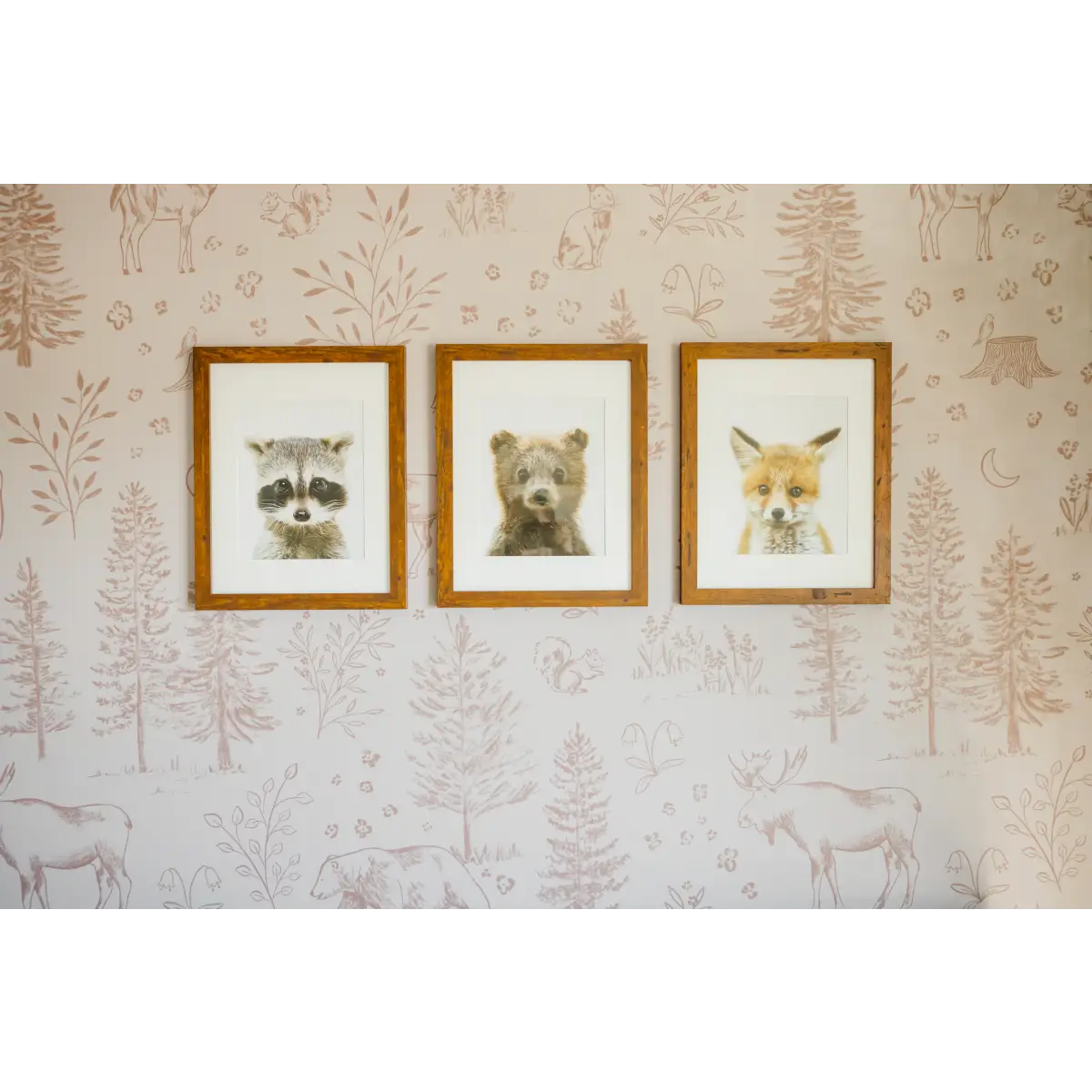 Faye Wallpaper - Bear Moose Deer Forest - by Mariah Rose - Loomwell Home Goods
