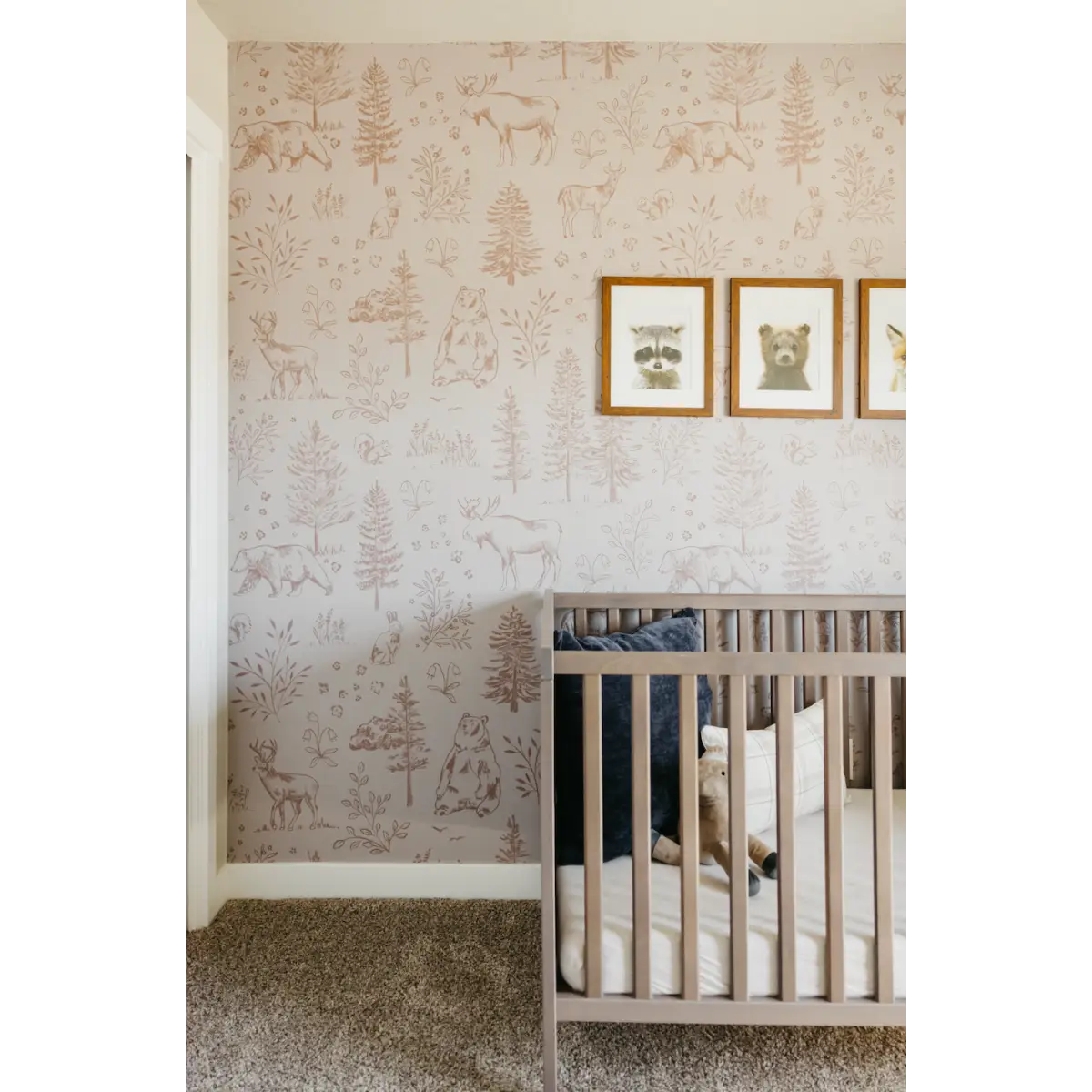 Faye Wallpaper - Bear Moose Deer Forest - by Mariah Rose - Loomwell Home Goods