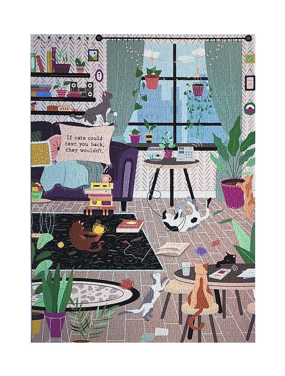 Jigsaw Puzzle - Texting Cats - 1000 piece - ellembee gift