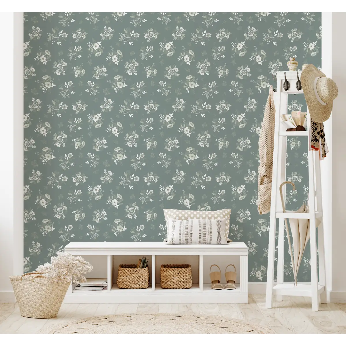 Felice Wallpaper - Subtle Flower Bouquets - by Trisha Patel - Loomwell Home Goods