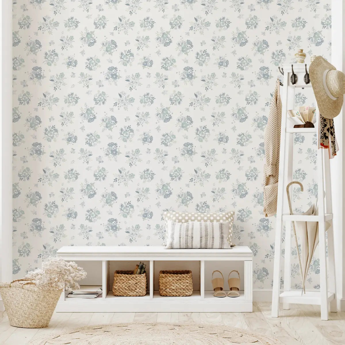 Felice Wallpaper - Subtle Flower Bouquets - by Trisha Patel - Loomwell Home Goods