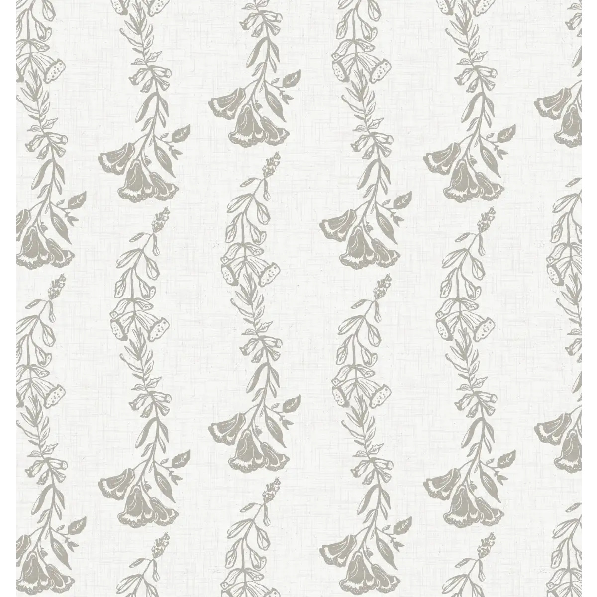 Ferguson Wallpaper - Foxglove Vines - by WabiSabi Pattern Studio - Sample 1 foot by 1 foot / Taupe - Loomwell Home Goods