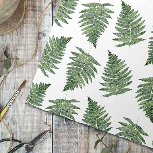 Fern Gift Wrap - Set of 3 Sheets - Toasted Crumpet (US Duties Paid)