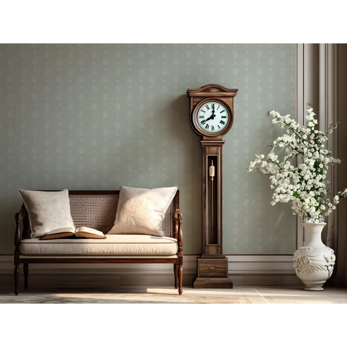 Fern Wallpaper - Delicate Fern and Flower - by Trisha Patel - Loomwell Home Goods