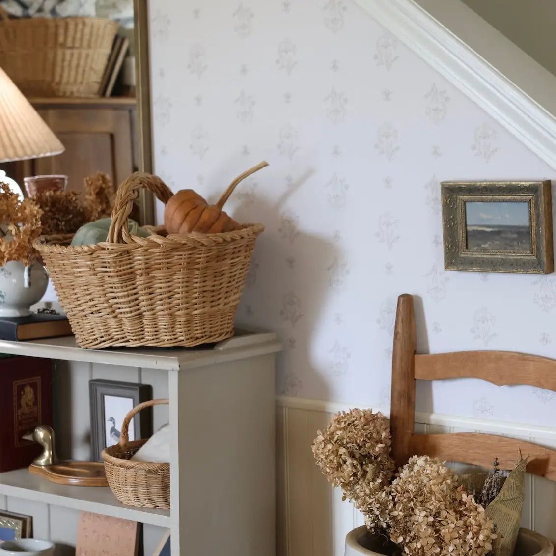 Fern Wallpaper - Delicate Fern and Flower - by Trisha Patel - Loomwell Home Goods