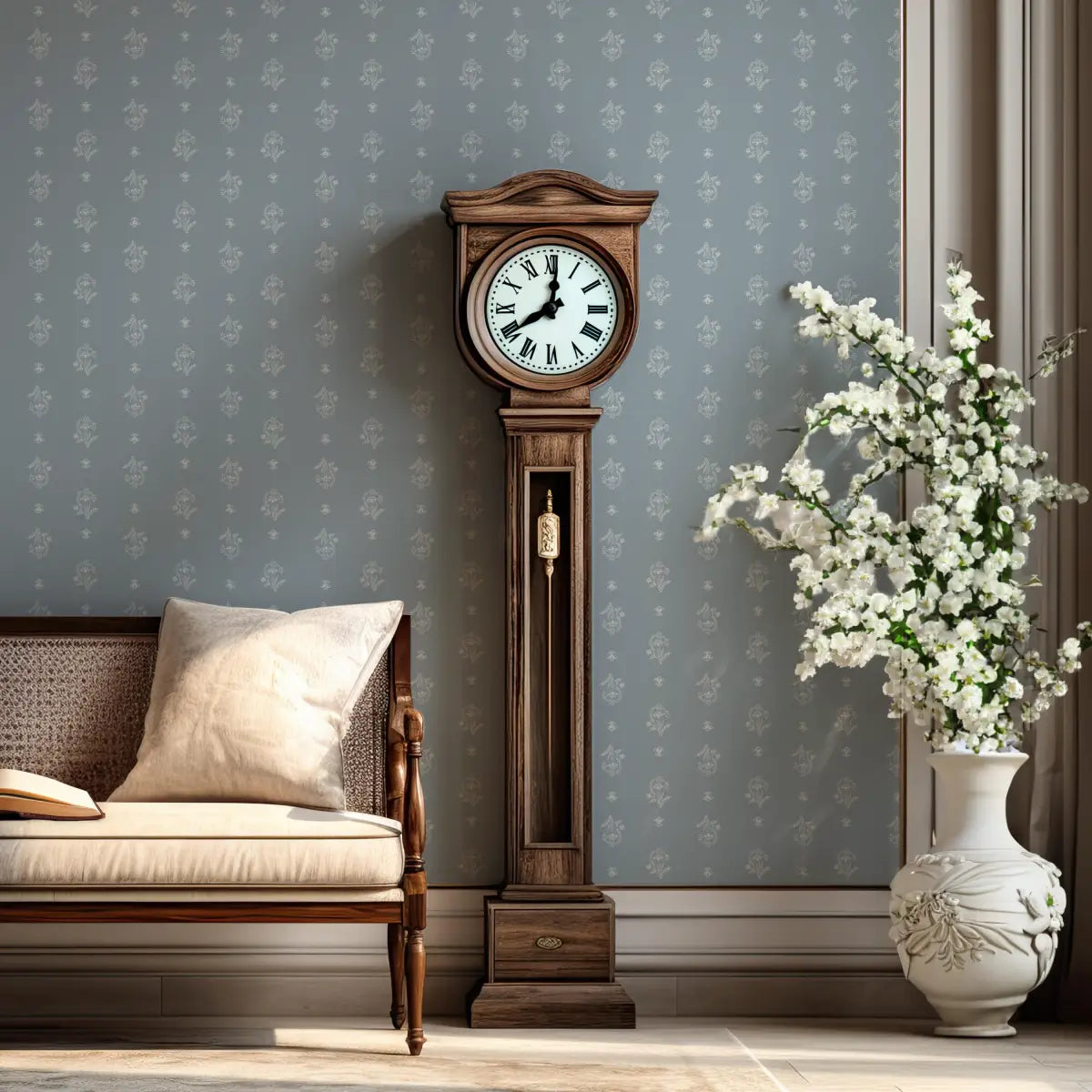Fern Wallpaper - Delicate Fern and Flower - by Trisha Patel - Loomwell Home Goods