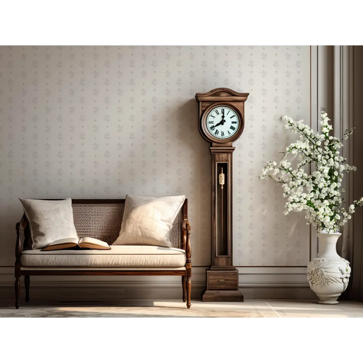 Fern Wallpaper - Delicate Fern and Flower - by Trisha Patel - Loomwell Home Goods
