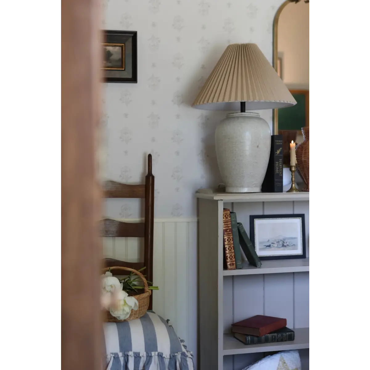 Fern Wallpaper - Delicate Fern and Flower - by Trisha Patel - Loomwell Home Goods