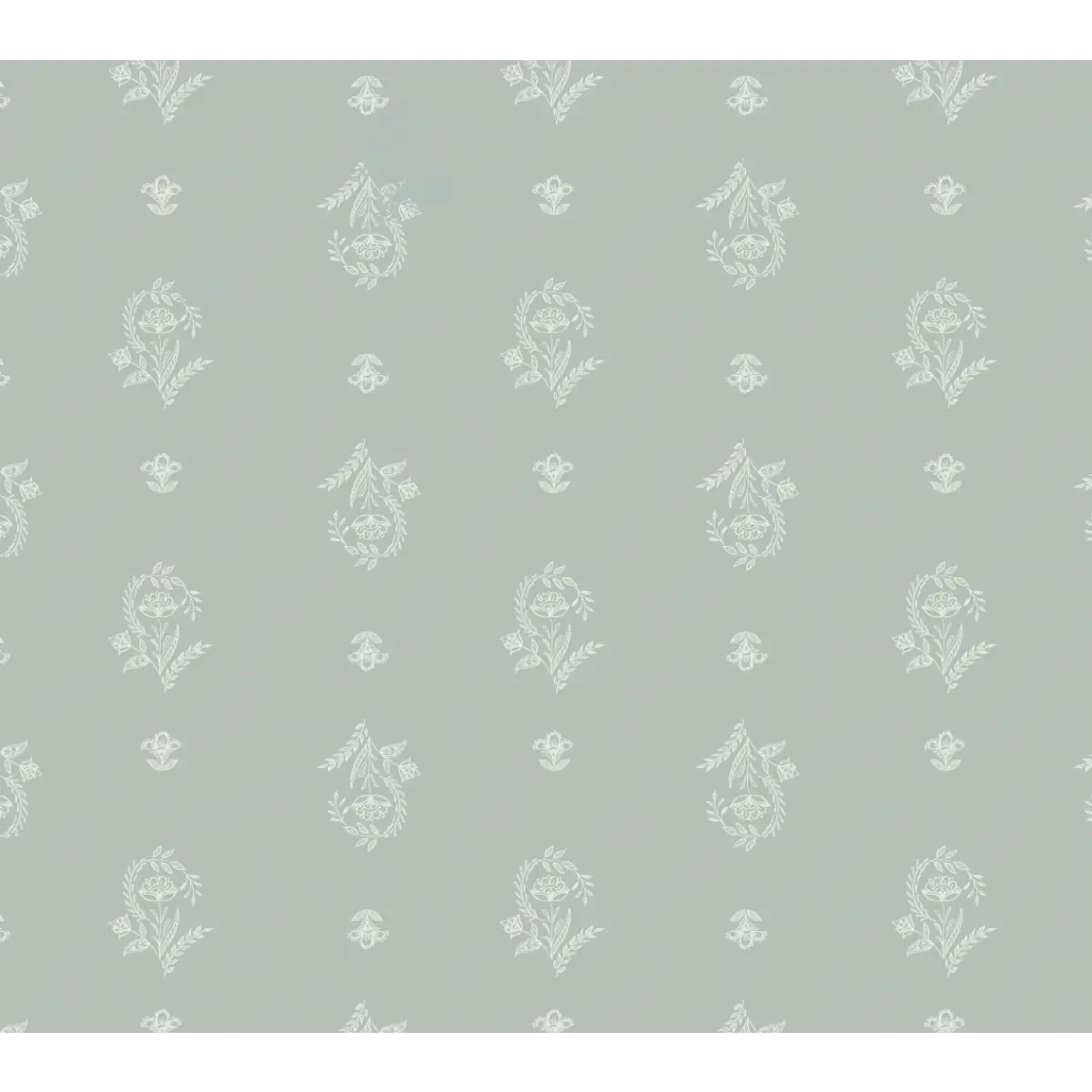 Fern Wallpaper - Delicate Fern and Flower - by Trisha Patel - Sample 1 foot by 1 foot / Sage - Loomwell Home Goods
