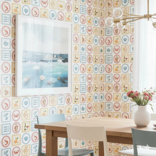 Fia Wallpaper - Seafood and Pasta - by Danielle Chandler Design - Loomwell Home Goods