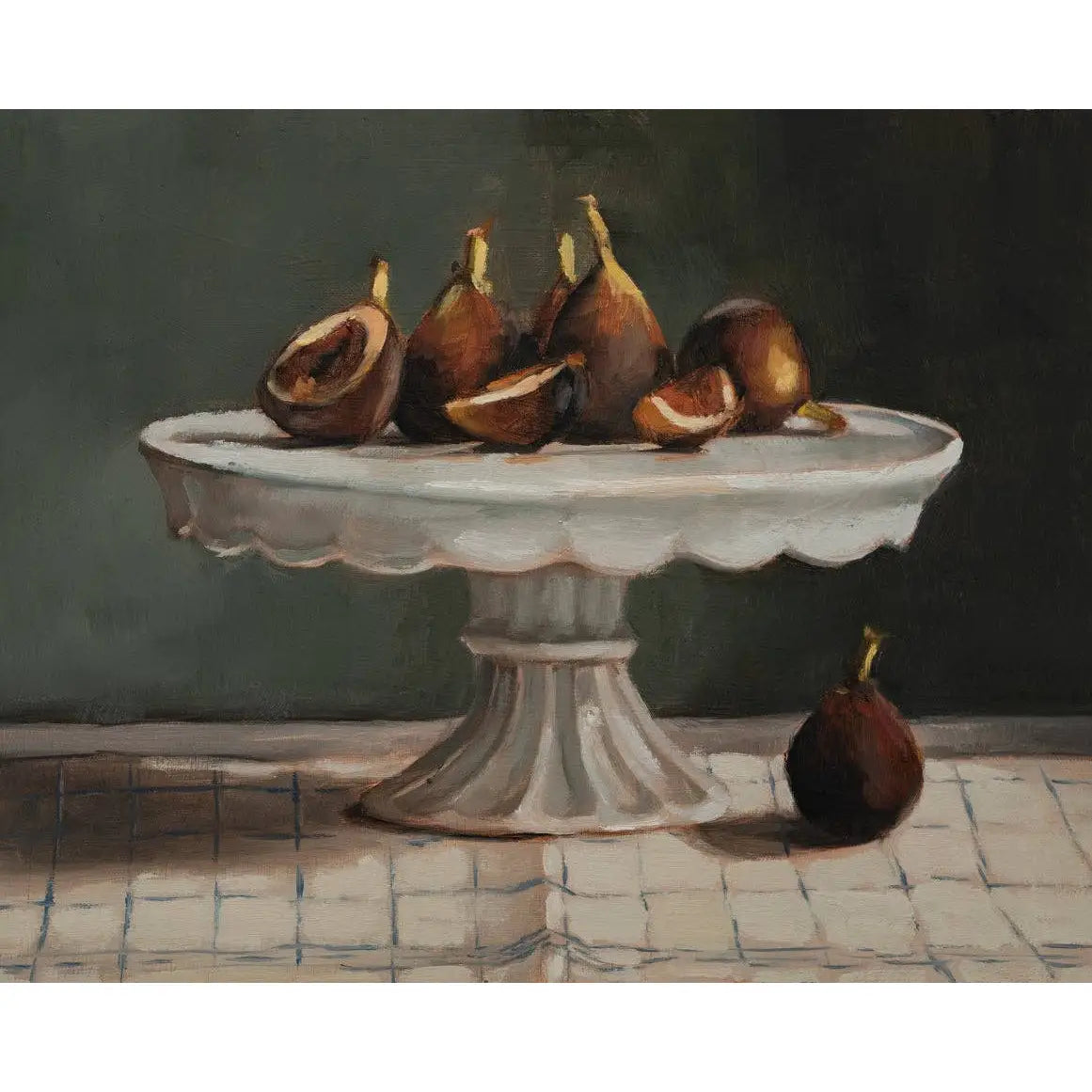 Art Print - Figs and Cake Stand Painting - 5x7 - Miss Mustard Seed