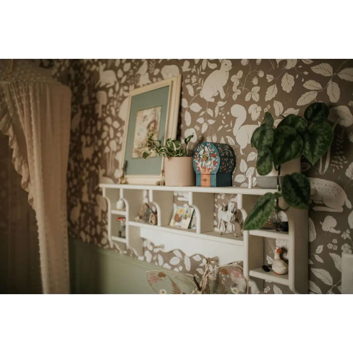 Finch Wallpaper - Bunnies Deer and Squirrels - by Daphne and Sage - Loomwell Home Goods