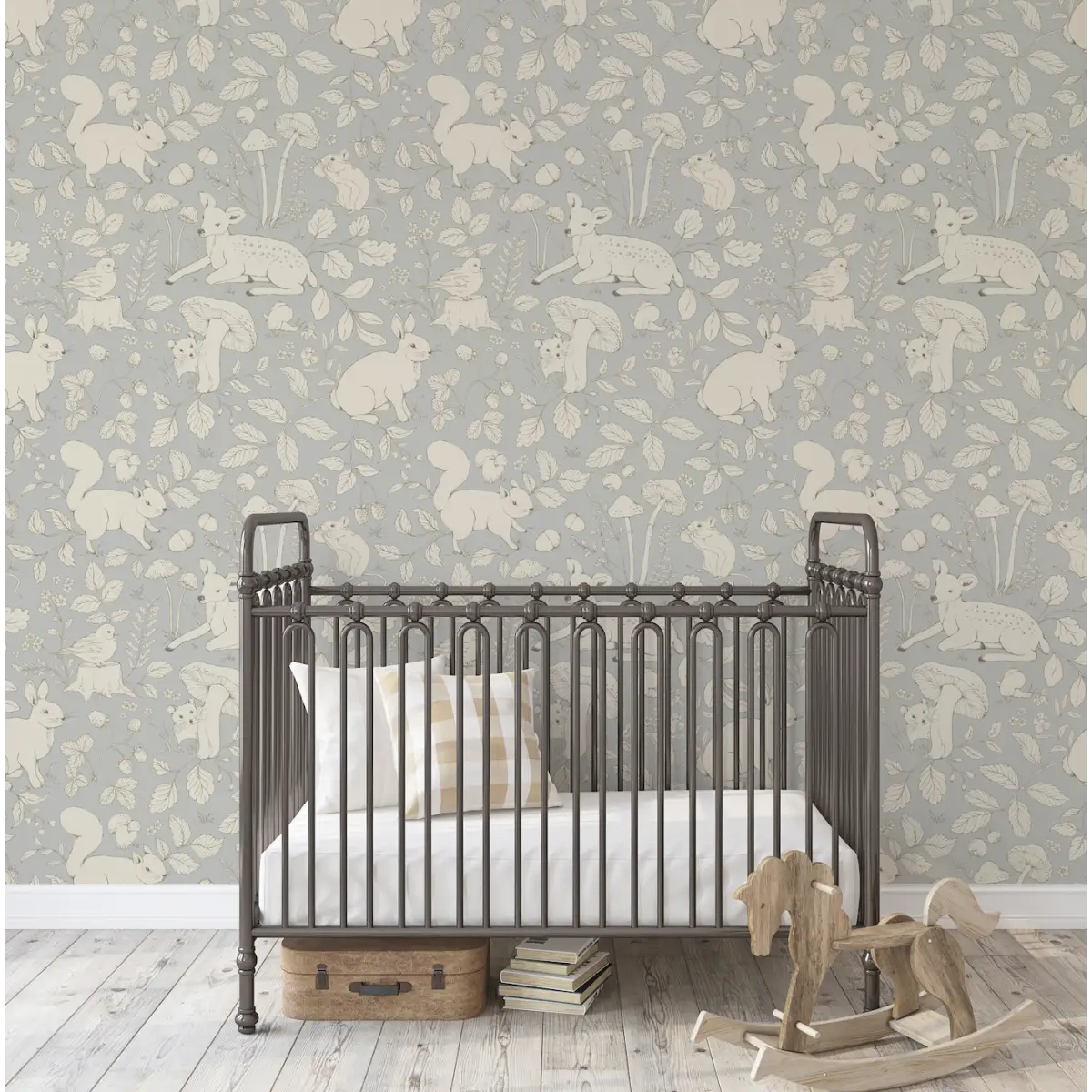 Finch Wallpaper - Bunnies Deer and Squirrels - by Daphne and Sage - Loomwell Home Goods