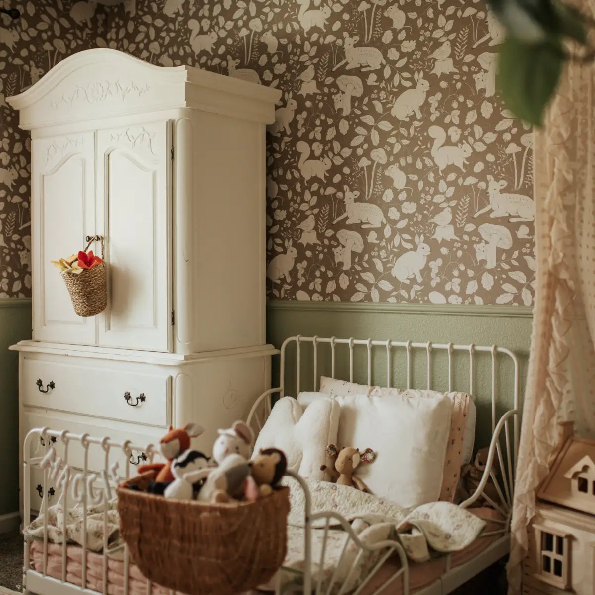 Finch Wallpaper - Bunnies Deer and Squirrels - by Daphne and Sage - Loomwell Home Goods