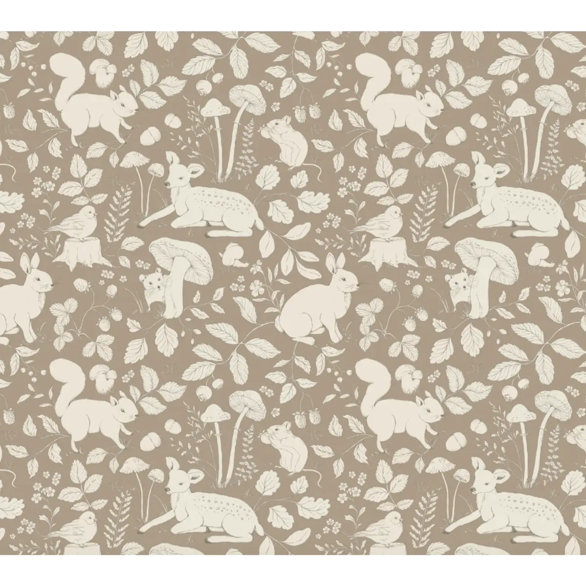Finch Wallpaper - Bunnies Deer and Squirrels - by Daphne and Sage - Loomwell Home Goods