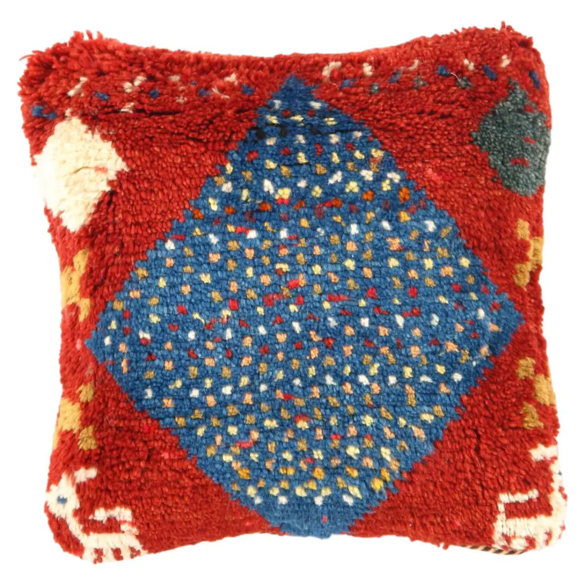 Luxury Gabbeh Pillow - Fine Hand Knotted Wool 14’’X 14’’ - Canvello