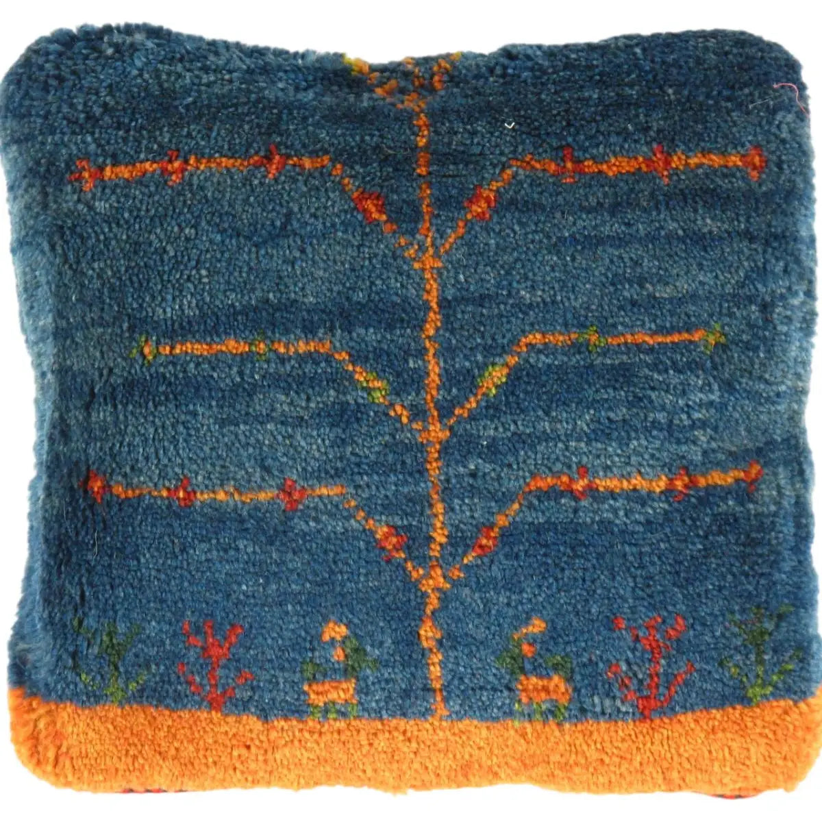 Luxury Gabbeh Pillow - Fine Hand Knotted Wool 15’’X 16’’ - Canvello