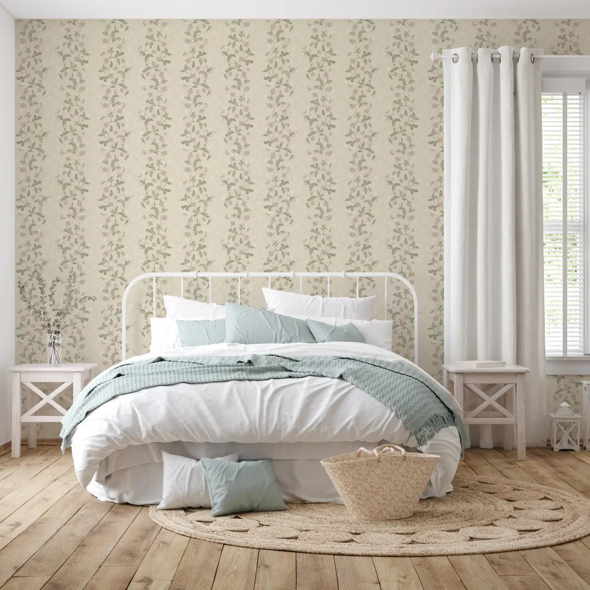 Finlay Wallpaper - Flowers and Vines - by Grateful Artsy Soul - Loomwell Home Goods