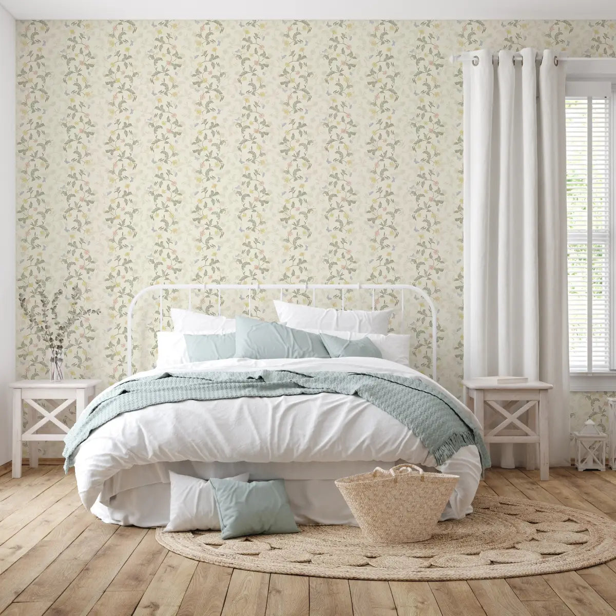Finlay Wallpaper - Flowers and Vines - by Grateful Artsy Soul - Loomwell Home Goods