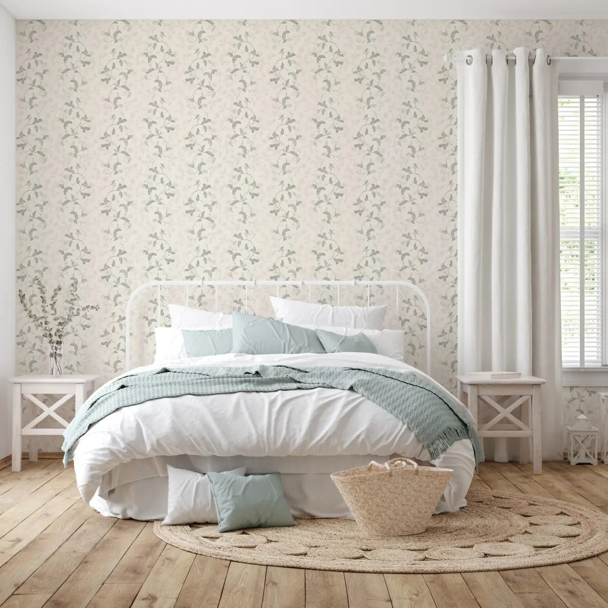 Finlay Wallpaper - Flowers and Vines - by Grateful Artsy Soul - Loomwell Home Goods