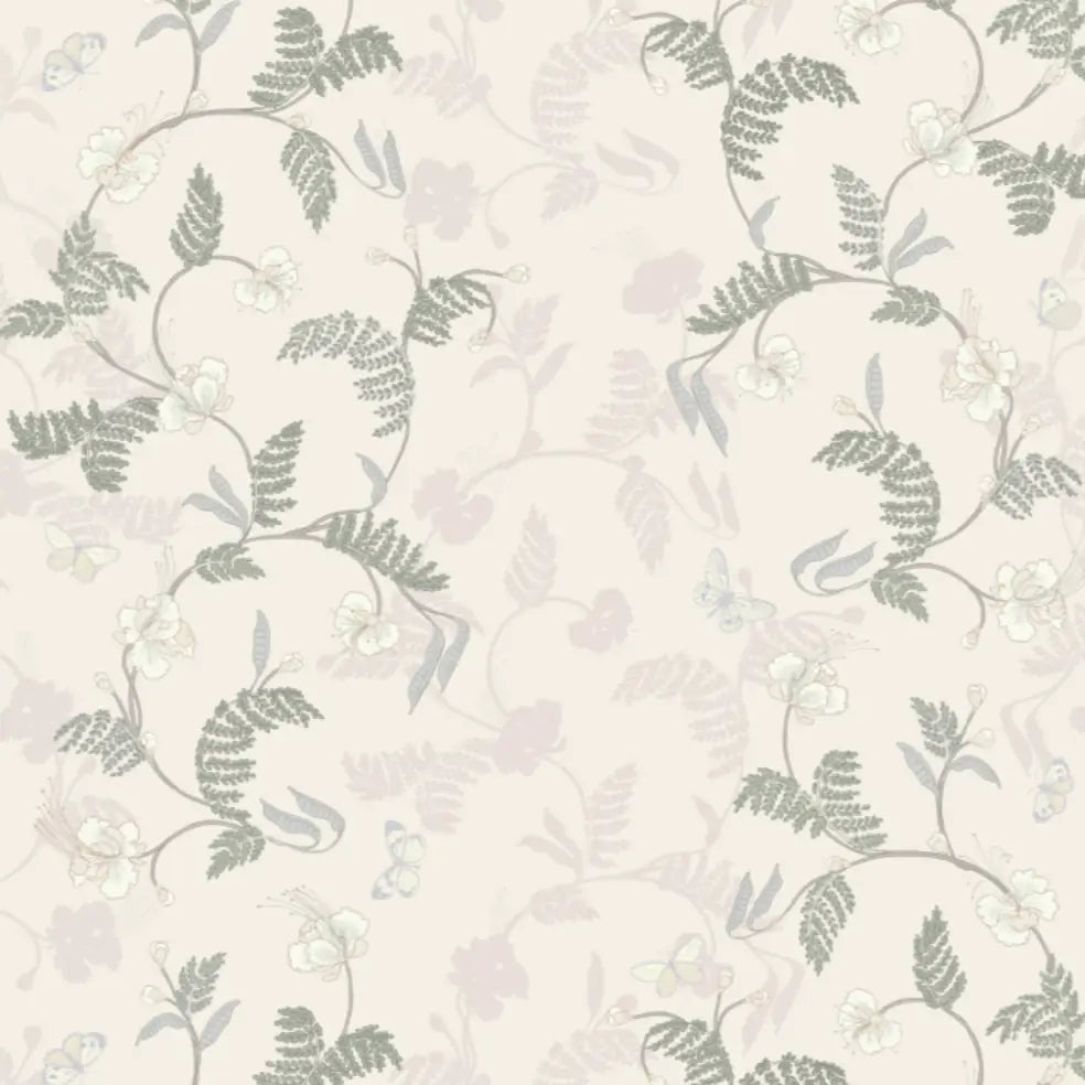 Finlay Wallpaper - Flowers and Vines - by Grateful Artsy Soul - Sample 1 foot by 1 foot / Lavender - Loomwell Home Goods