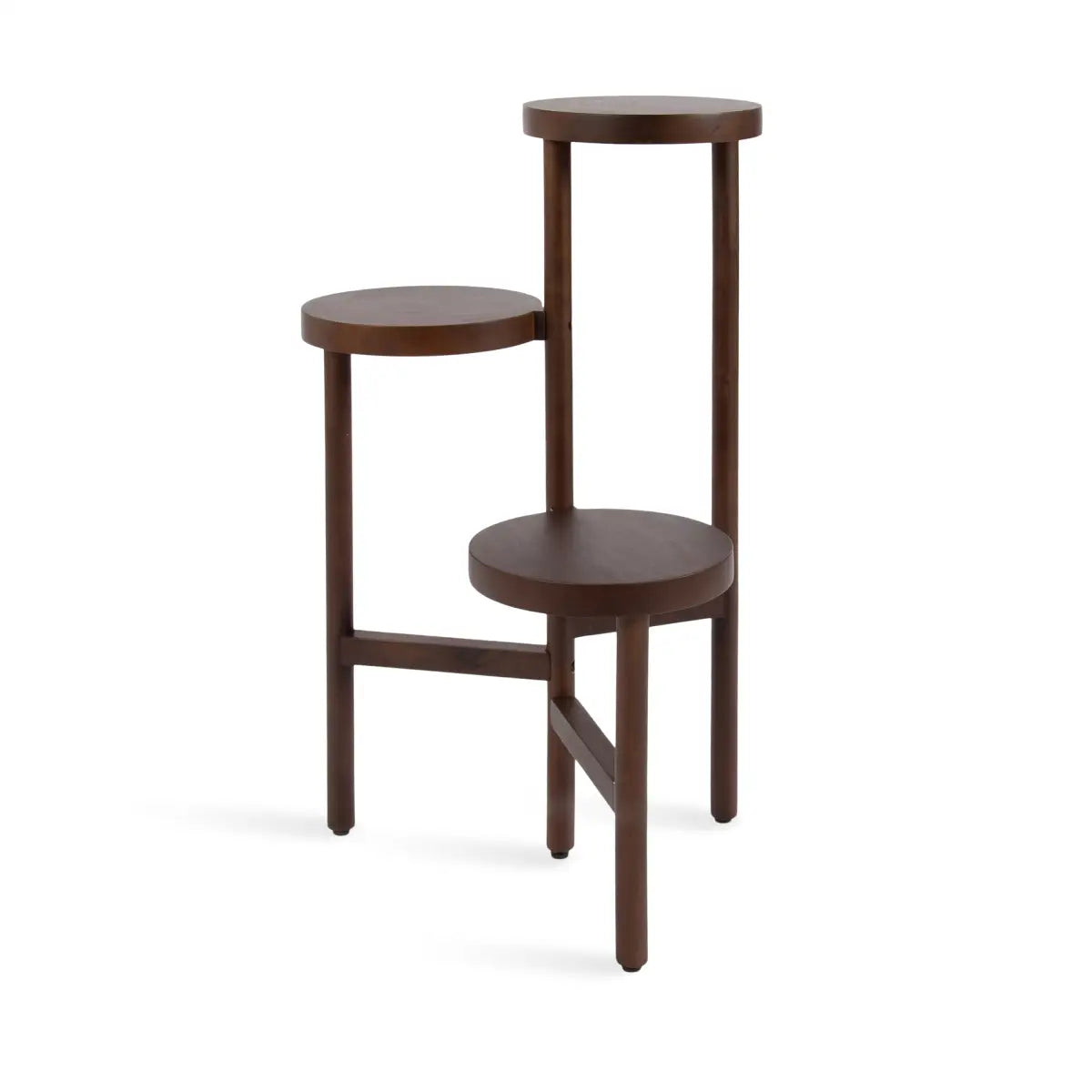 Fitley Wooden Plant Stand - 3 Tiers - Dark Brown - kateandlaurel