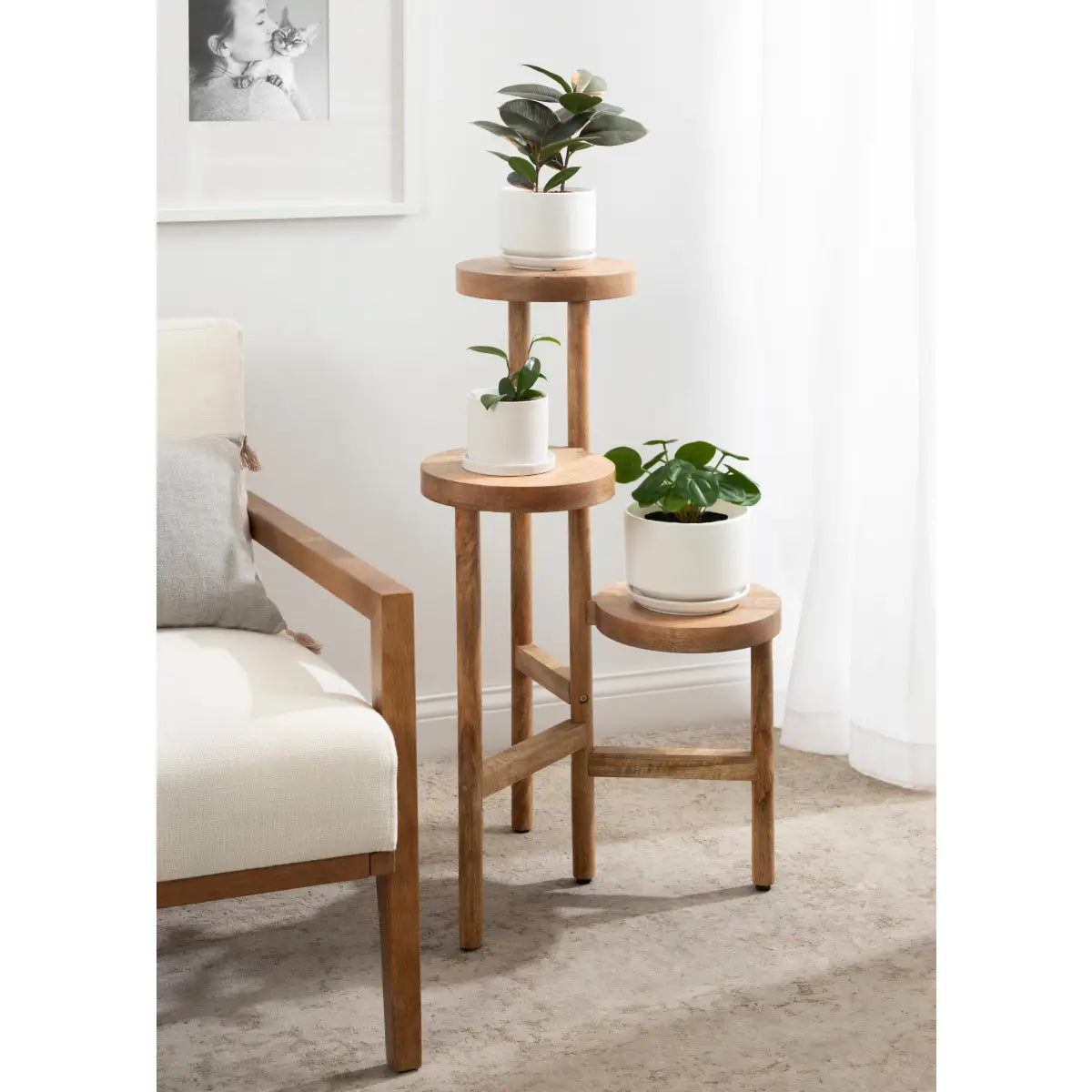 Fitley Wooden Plant Stand - 3 Tiers - kateandlaurel