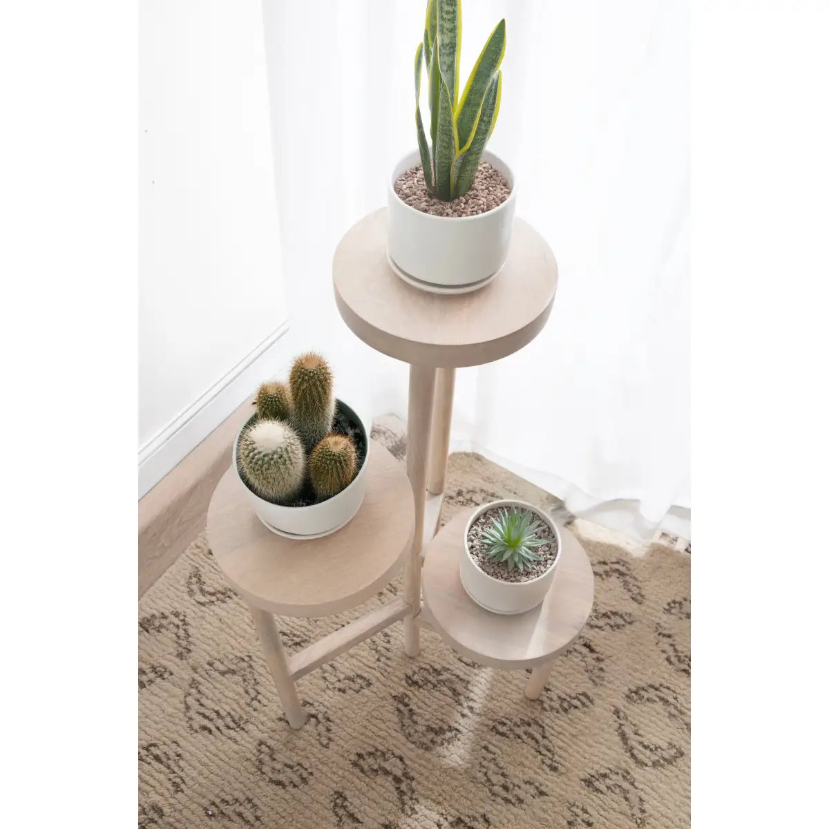 Fitley Wooden Plant Stand - 3 Tiers - kateandlaurel