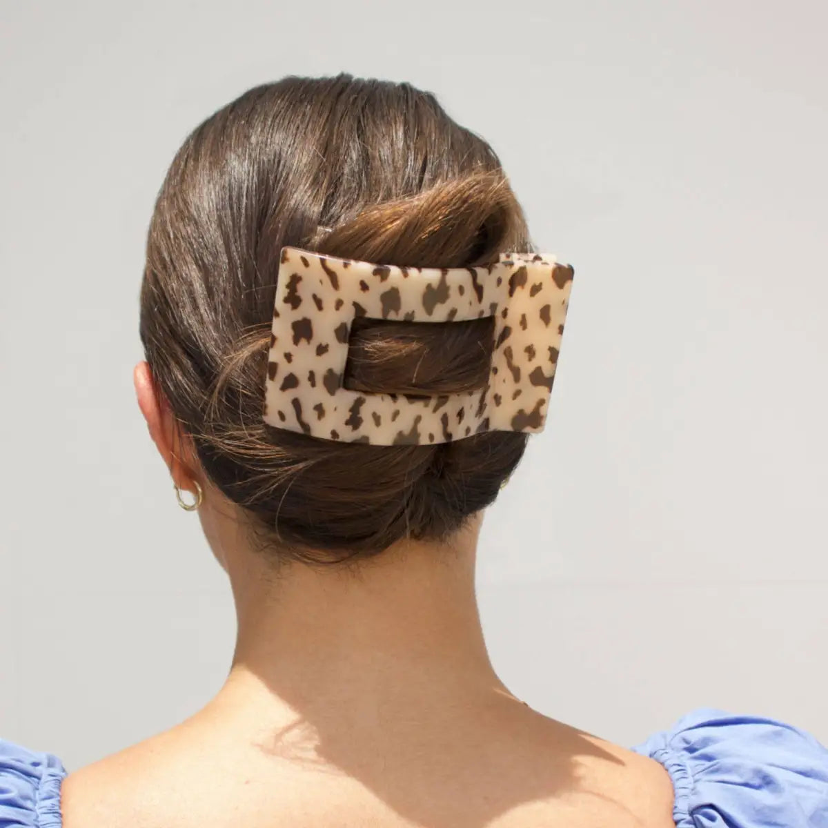 Flat Rectangle Hair Clip - Blonde Tortoise - Large - TELETIES
