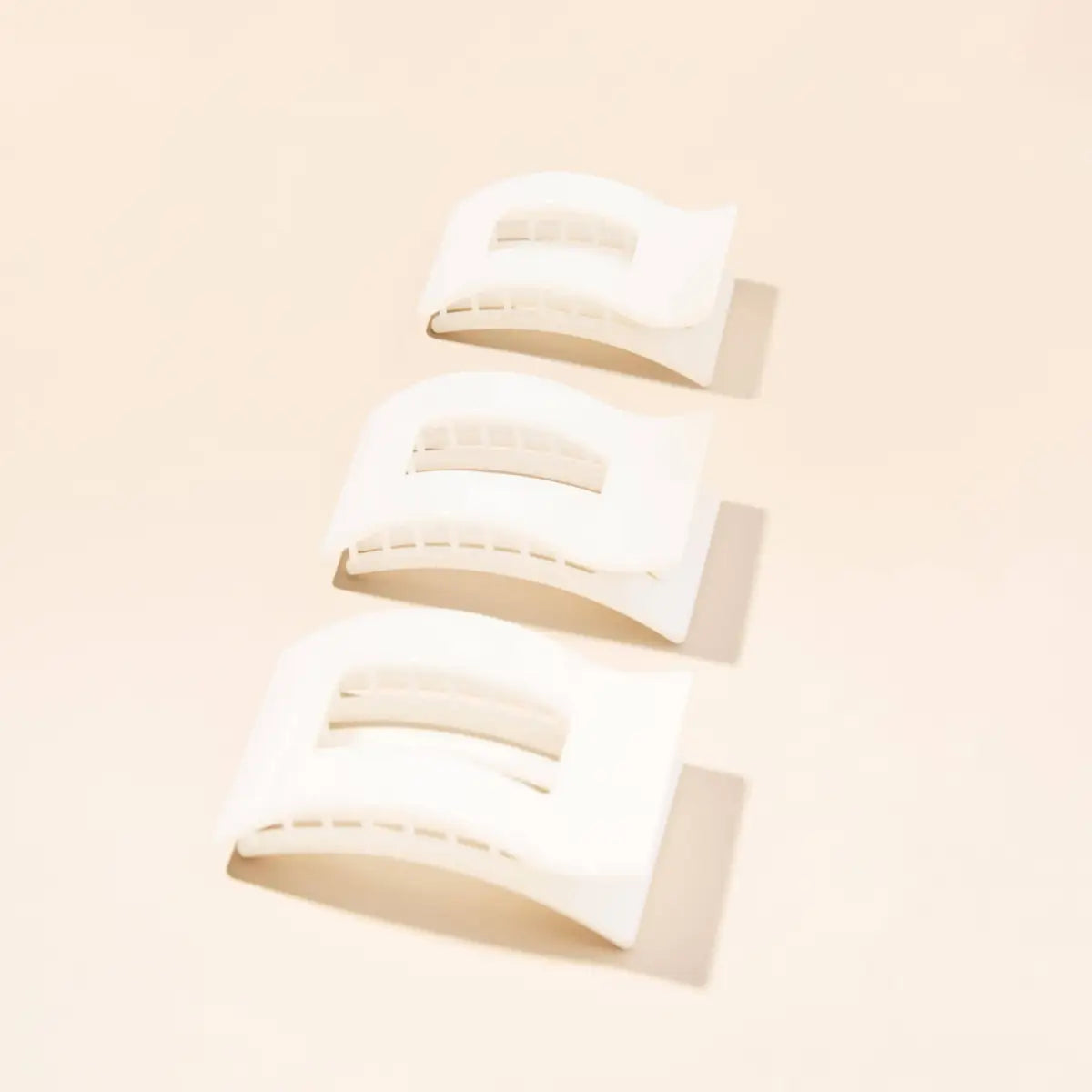 Flat Rectangle Hair Clip - Coconut White - Large - TELETIES