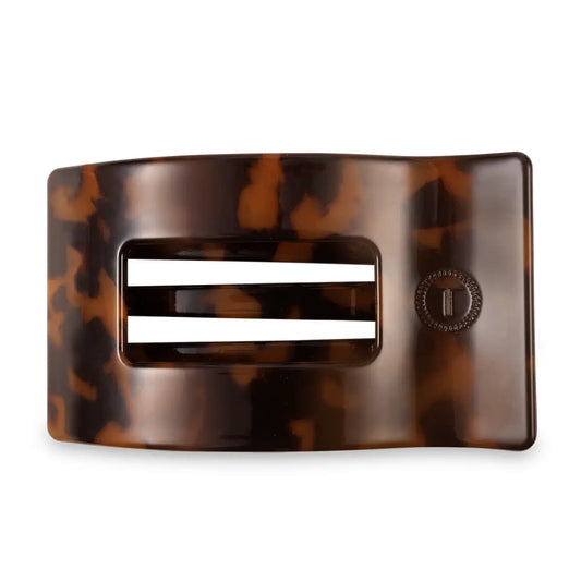 Flat Rectangle Hair Clip - Tortoise - Large - TELETIES