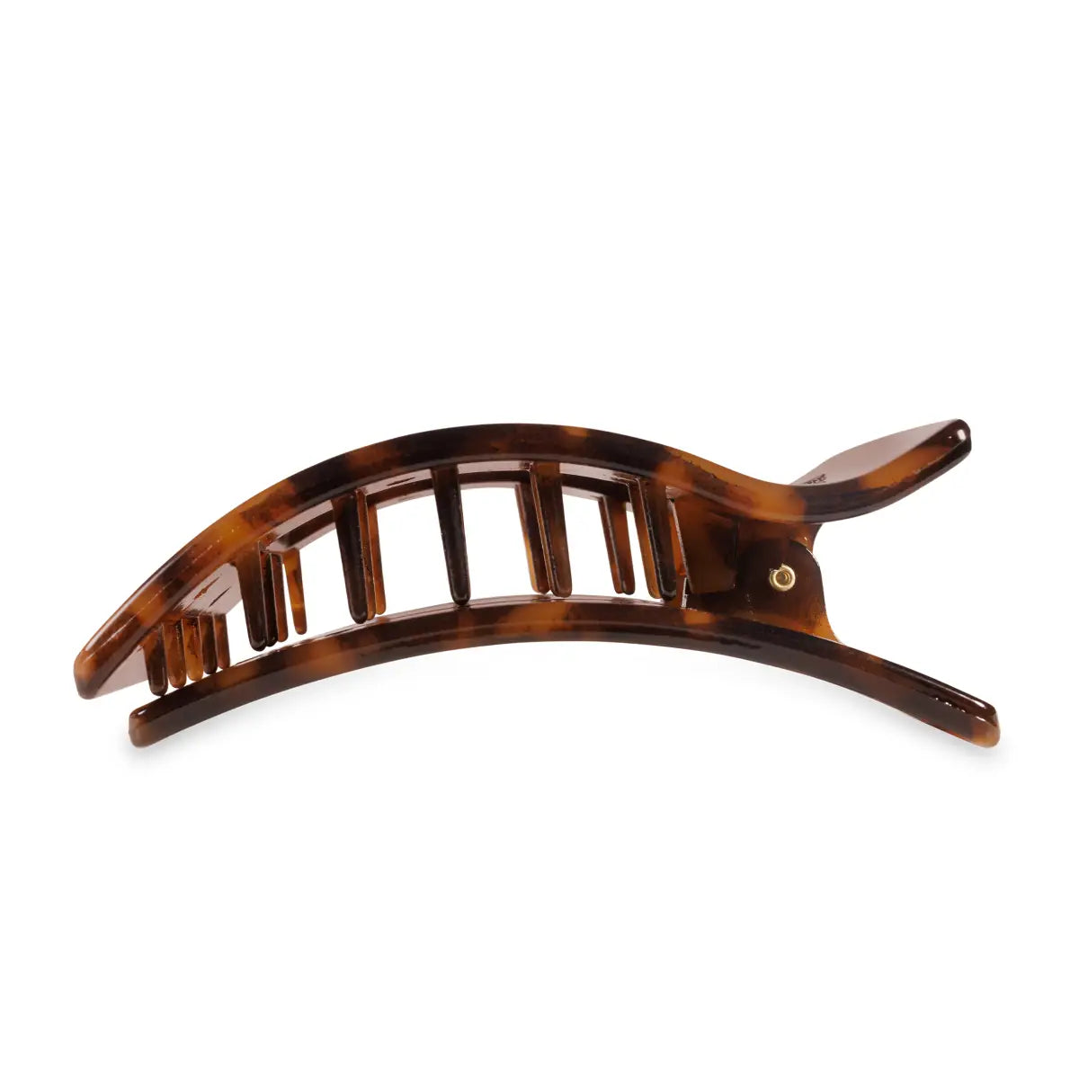 Flat Rectangle Hair Clip - Tortoise - Large - TELETIES