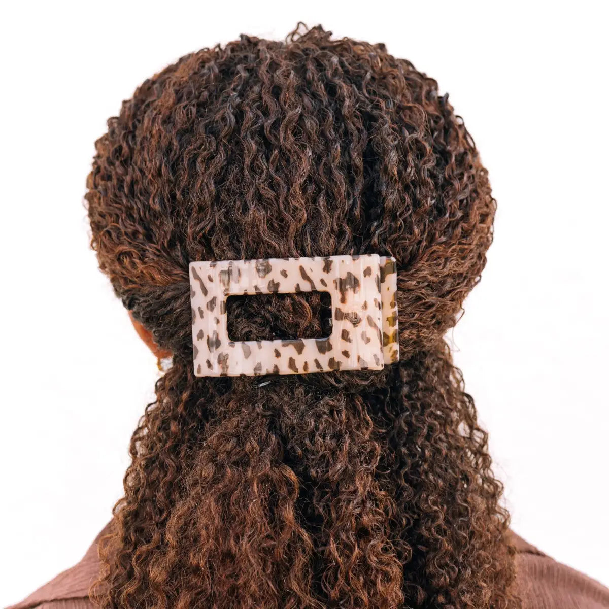 Flat Rectangle Hair Clip - Blonde Tortoise - Medium - TELETIES