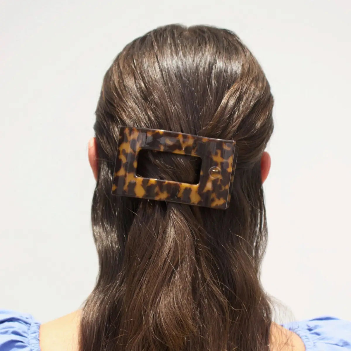 Flat Rectangle Hair Clip - Tortoise - Medium - TELETIES