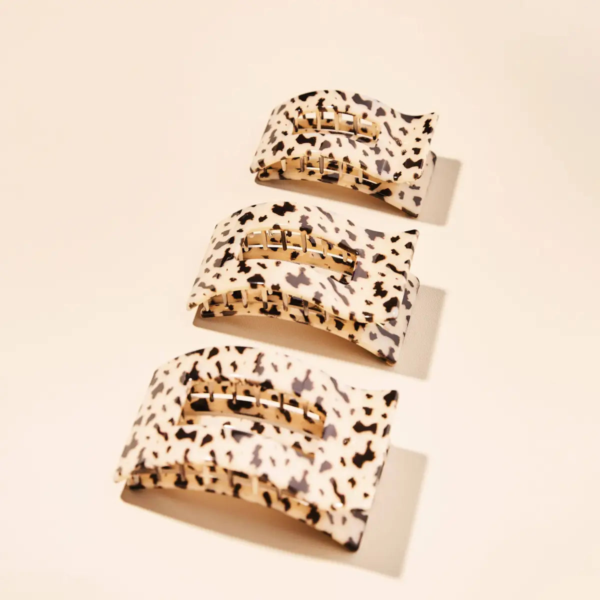 Flat Rectangle Hair Clip - Blonde Tortoise - Small - TELETIES
